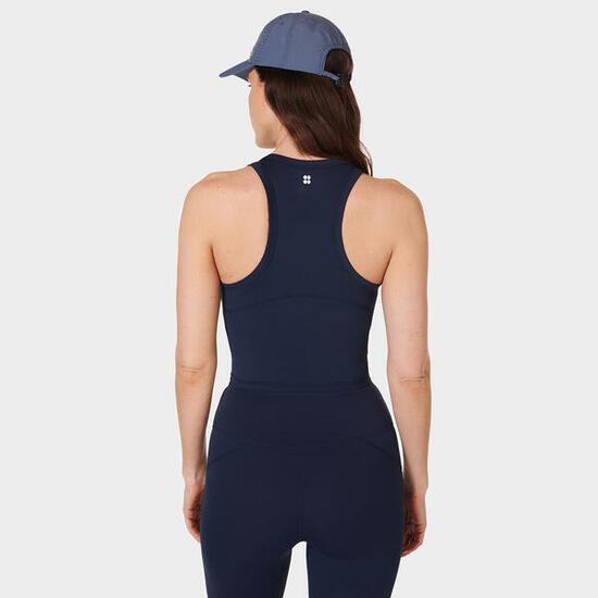 SWEATY BETTY All Day Cropped Tank Top DONKERBLAUW XL