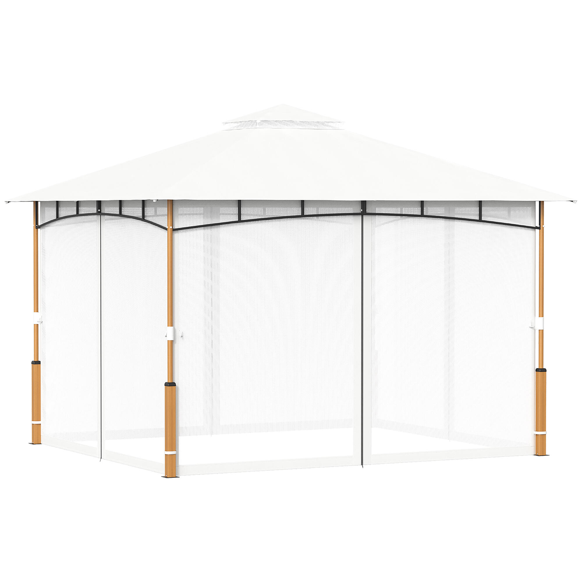 Cenador para Jardín Outsunny 360x300x275 cm Crema 5/5