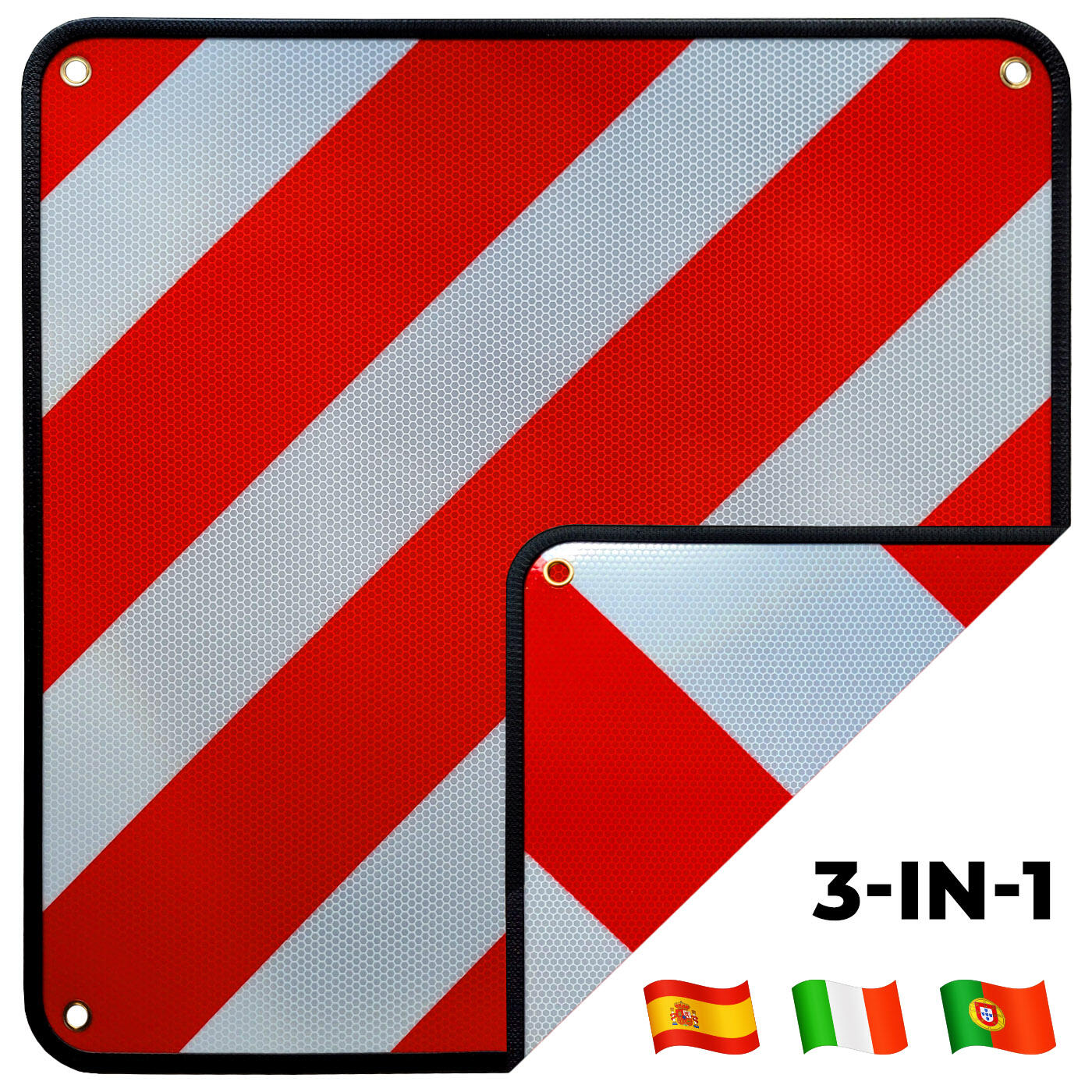 Vebics Markeringsbord/Gevarenbord - 3in1 Italië, Portugal en Spanje - Aluminium 1/5