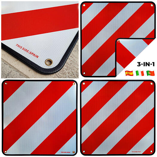 Vebics Markeringsbord/Gevarenbord - 3in1 Italië, Portugal en Spanje - Aluminium 2/5