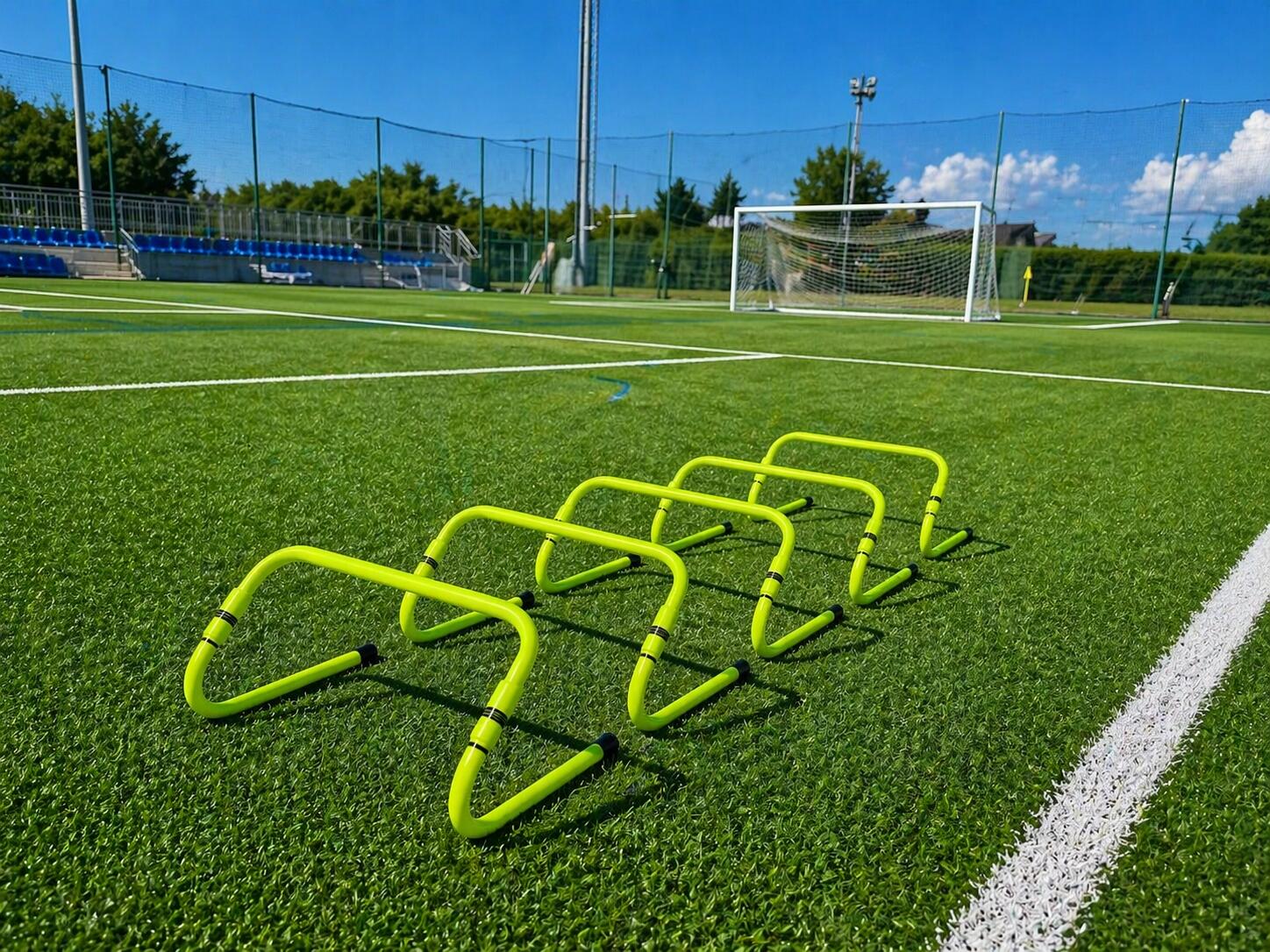 Juego 5 Vallas Ajustables 20-31 cm Altura Gimnasia Amarillo 2/3