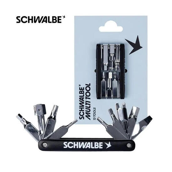 SCHWALBE 13-in-1 Multitool mit Ventiladapter und Flaschenöffner