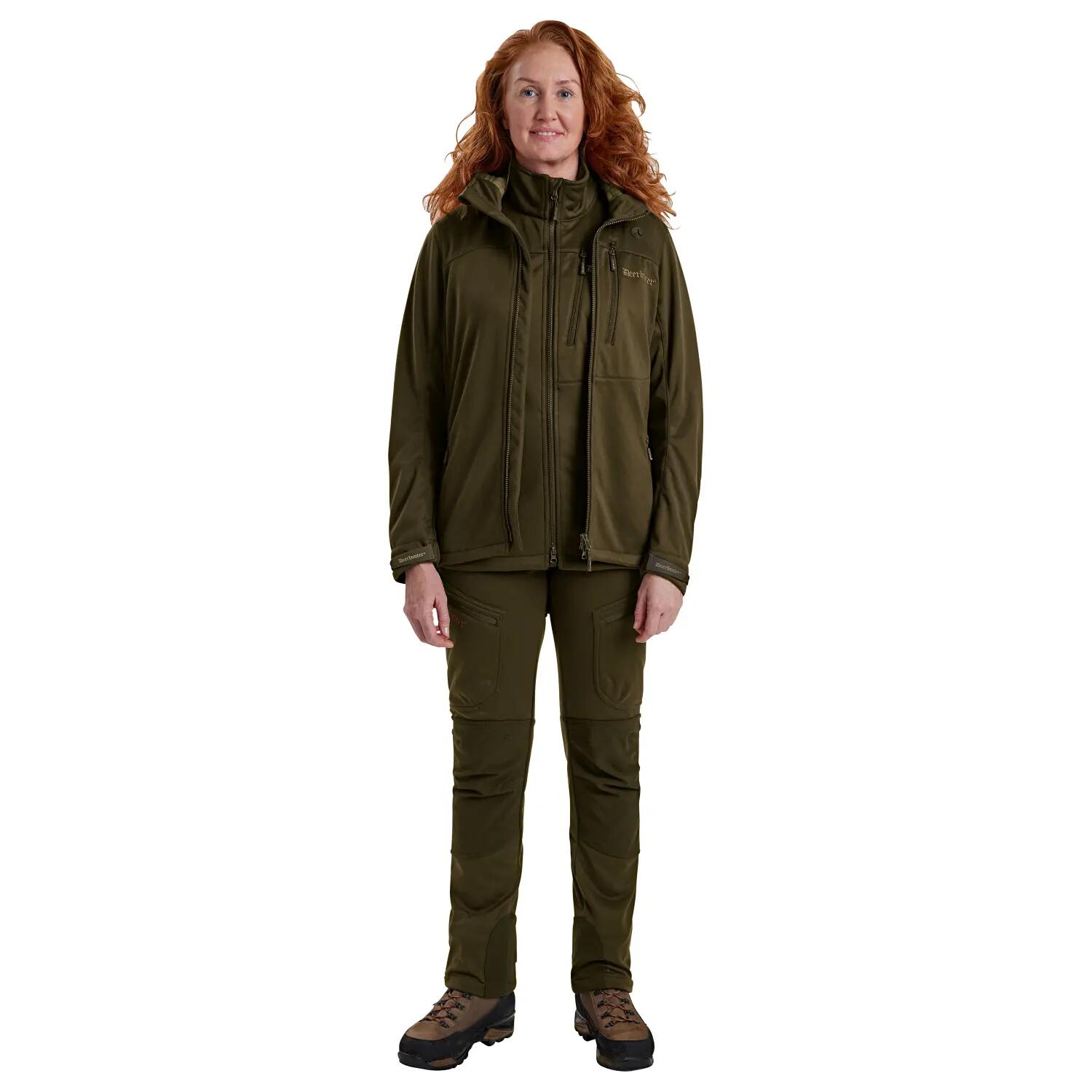 Damen-jagd-softshelljacke, winddicht, excape, art green 4/5