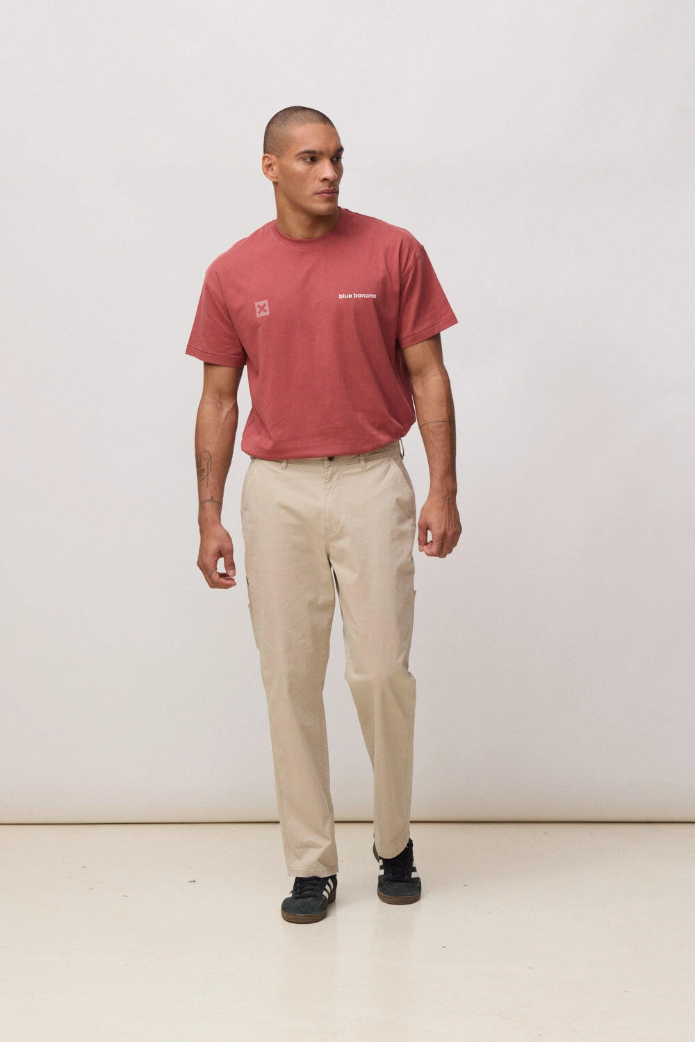 Pantalón Blue Banana Matt Straight Beige de Algodón 3/5