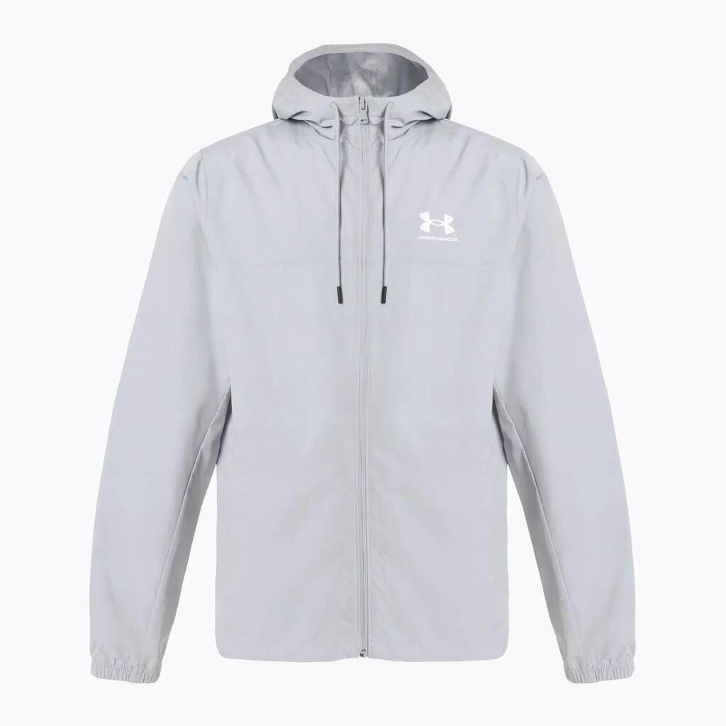 Mens Sportstyle Water Resistant LongSleeved Windbreaker (Grey)