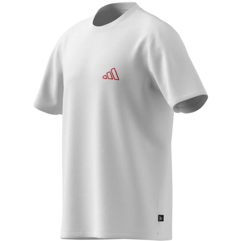 T-shirt da uomo adidas triple stripe vibe - bianca 3/4
