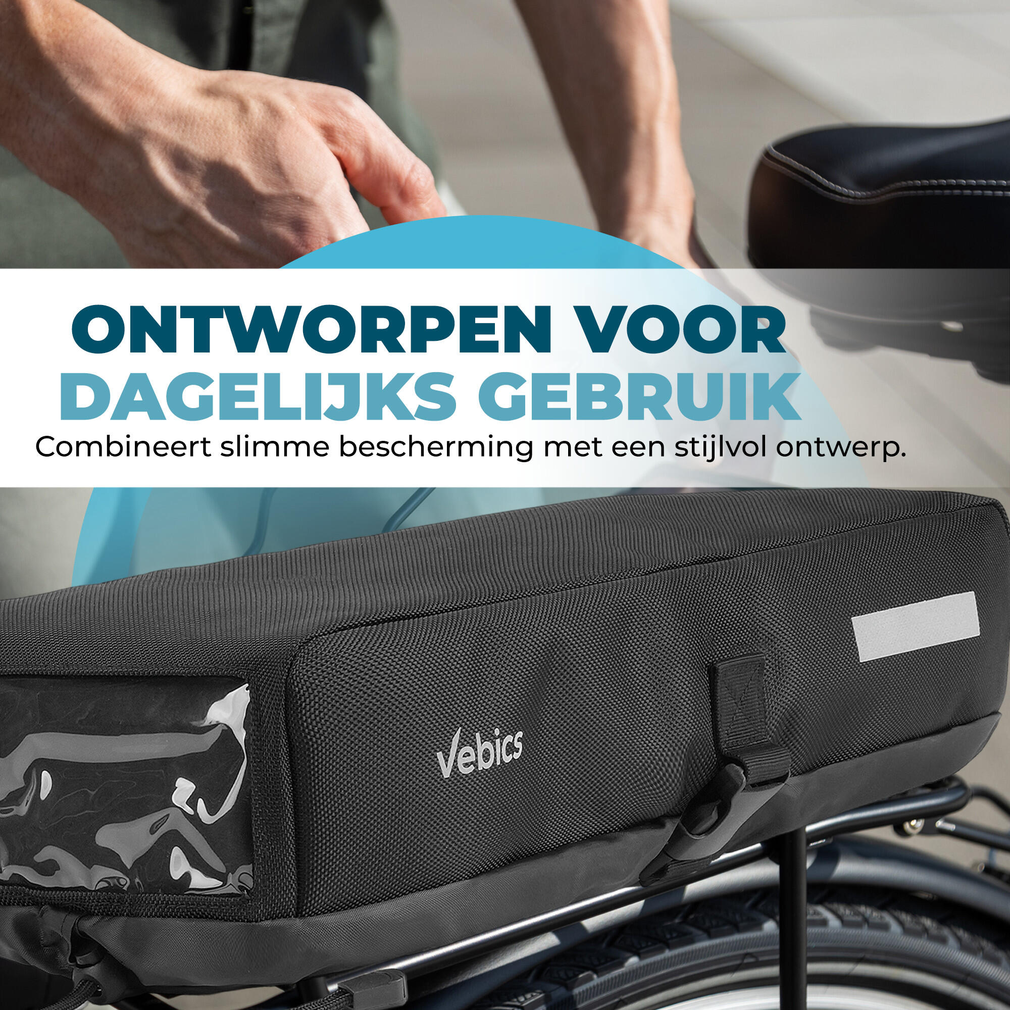 Housse de batterie Vebics pour vélo électrique - Protection pour porte-bagages 7/7