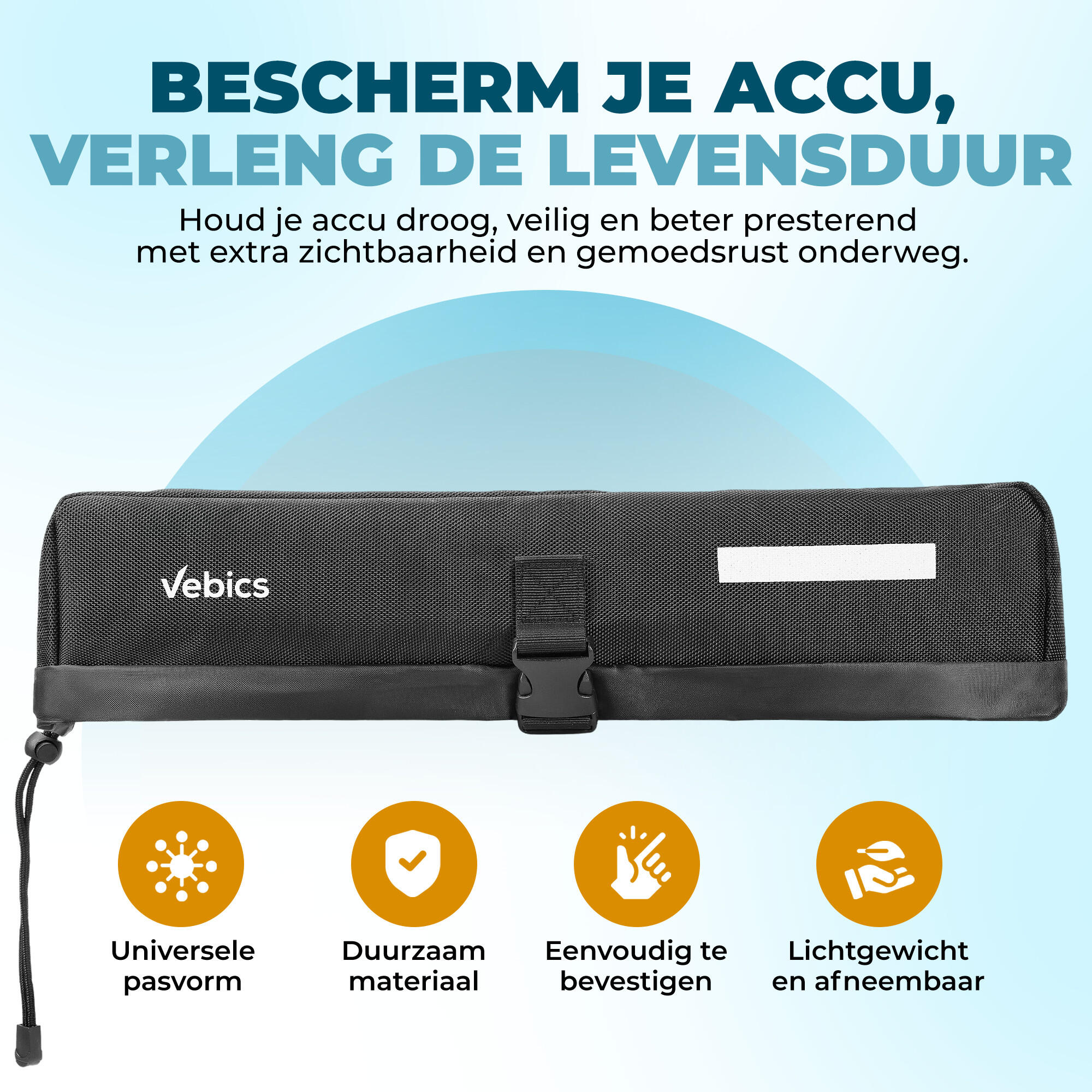 Housse de batterie Vebics pour vélo électrique - Protection pour porte-bagages 2/7