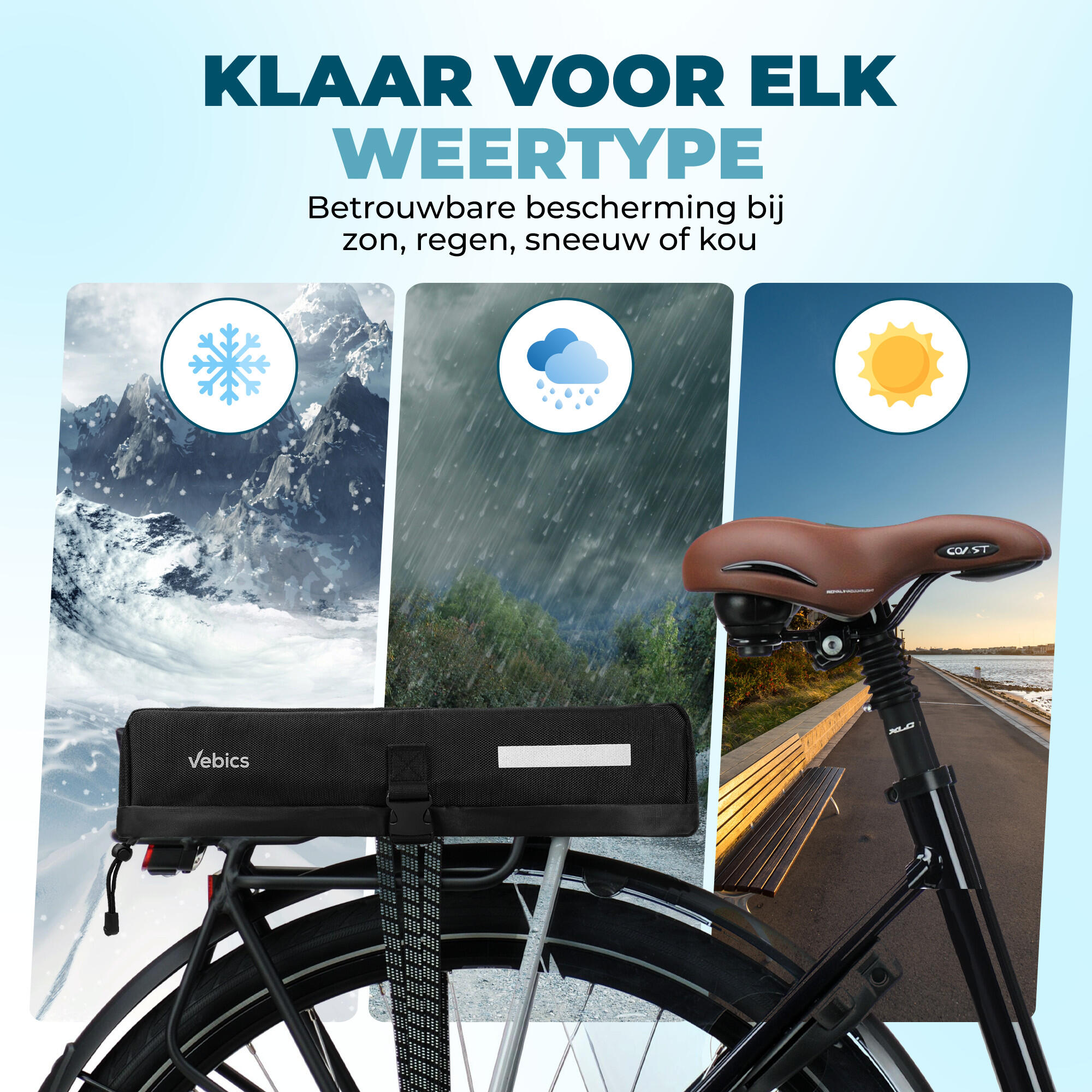 Housse de batterie Vebics pour vélo électrique - Protection pour porte-bagages 6/7