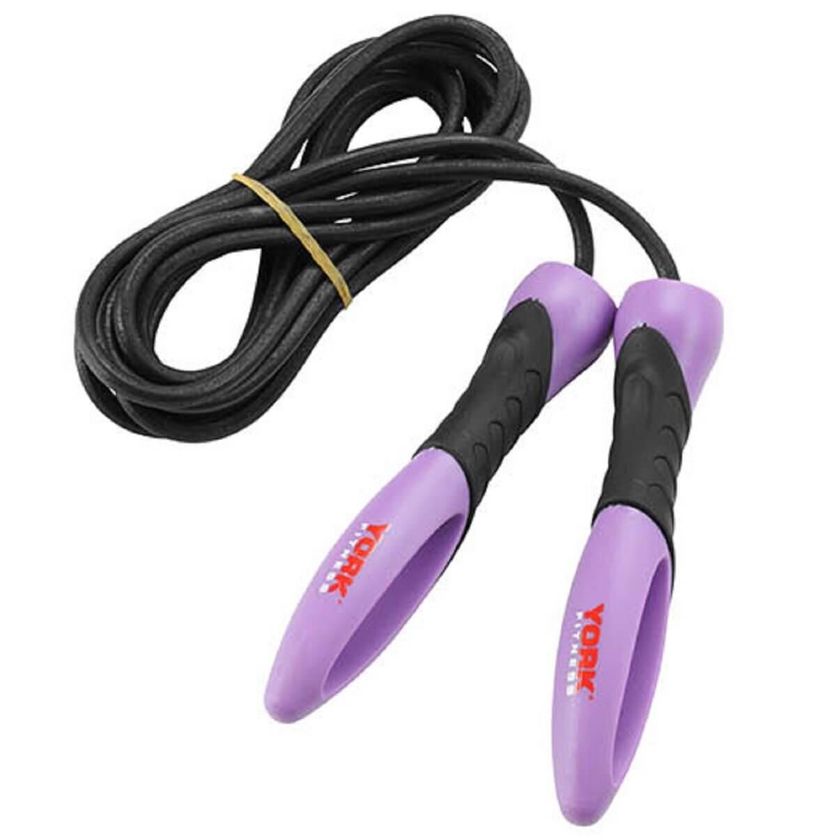 York Leather Skipping Jump Rope - Purple 1/3