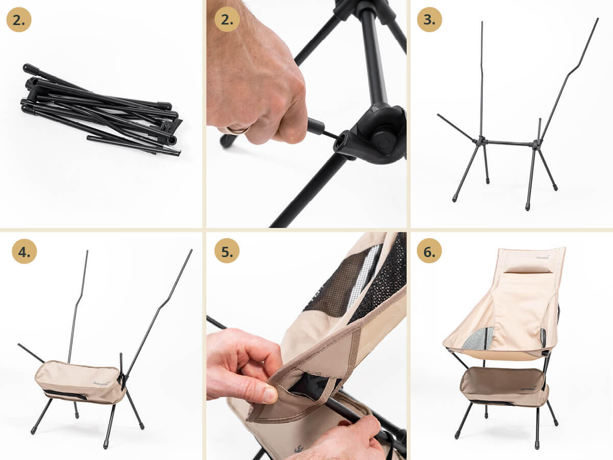 Set da 2 Solig Sedia da campeggio Solig - fino a 120 kg - telaio in acciaio 5/7