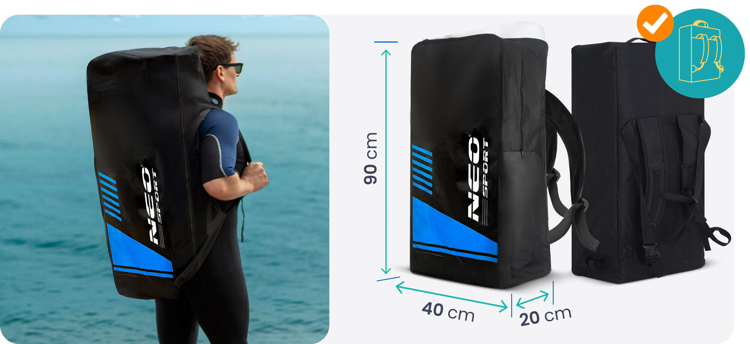 Deska Sup do pływania Neo-sport Reefbreak pompowana Stand Up Paddle 350cm zestaw 5/7