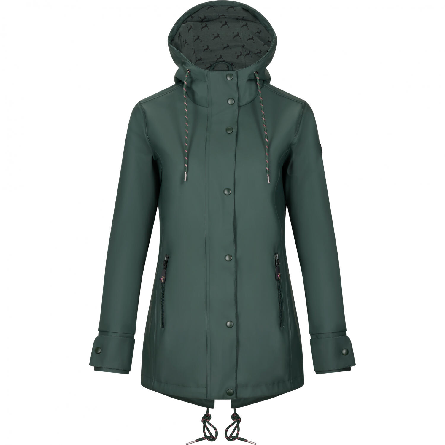 il Lago Sie Regenjacke Hirschlein Damen (Oliv) Größe L 1/5