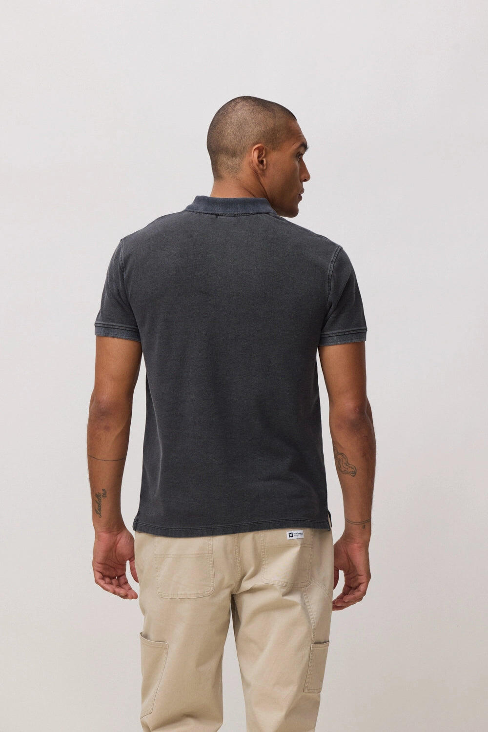 Polo Blue Banana Washed Nature Negro de Algodón 100% Orgánico 2/4
