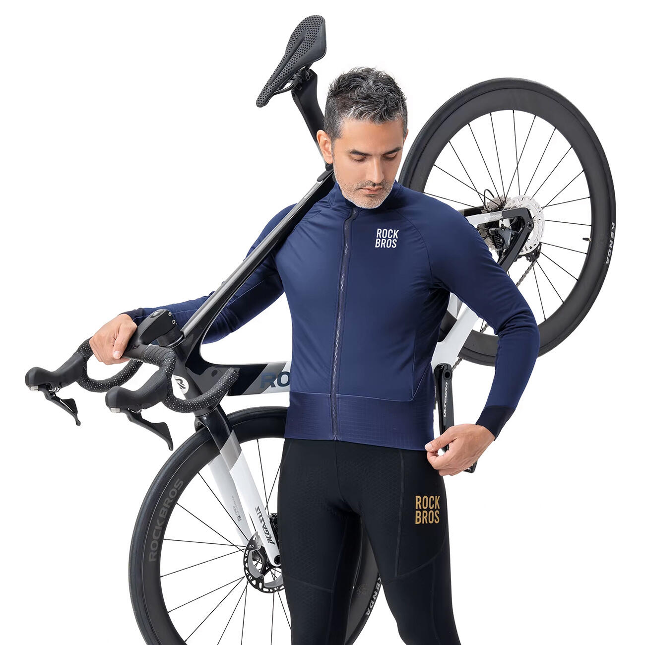 Giacca da ciclismo in pile invernale Rockbros a due strati 3/5
