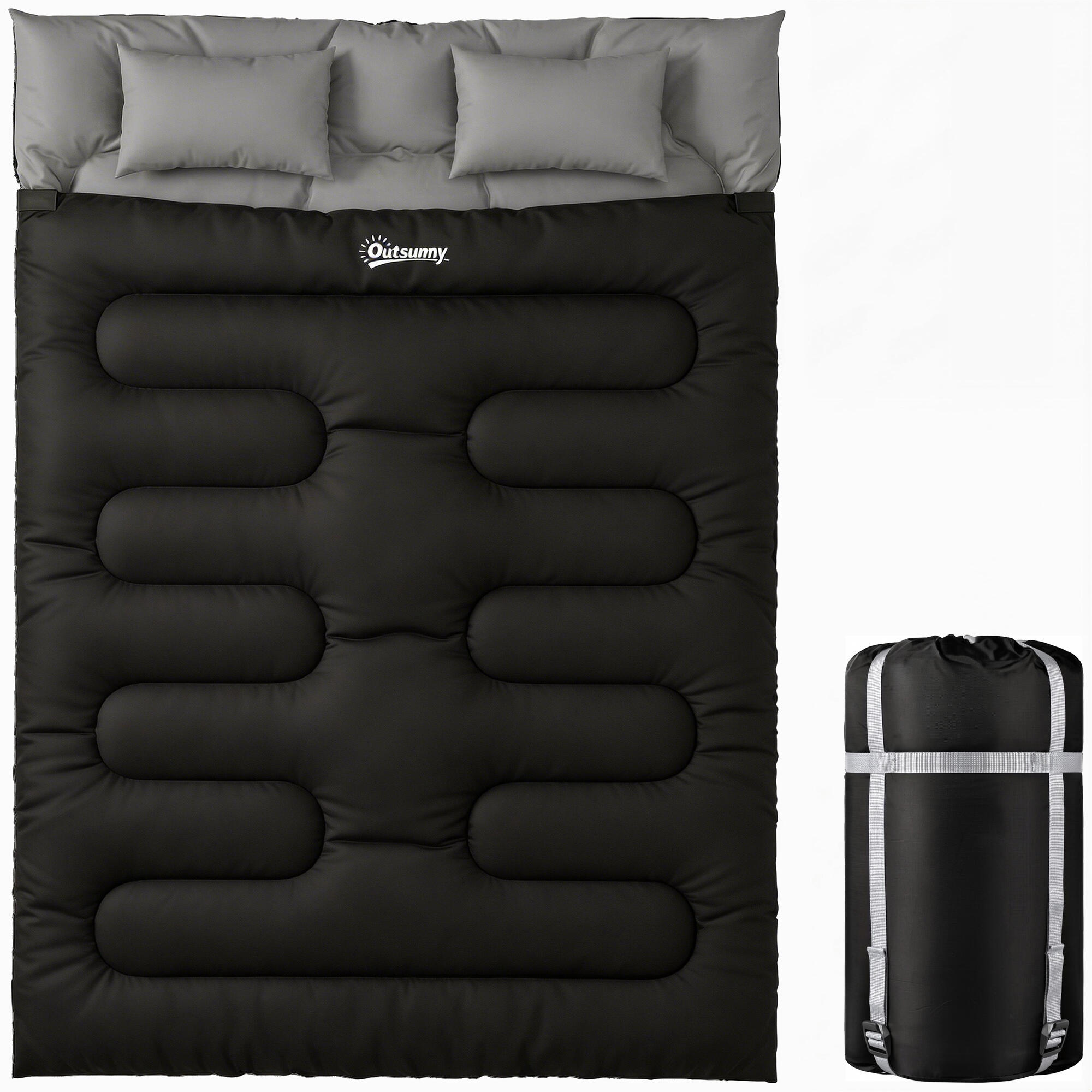 Outsunny Sacco a Pelo Doppio per Adulti, 230x165 cm, Nero 1/7