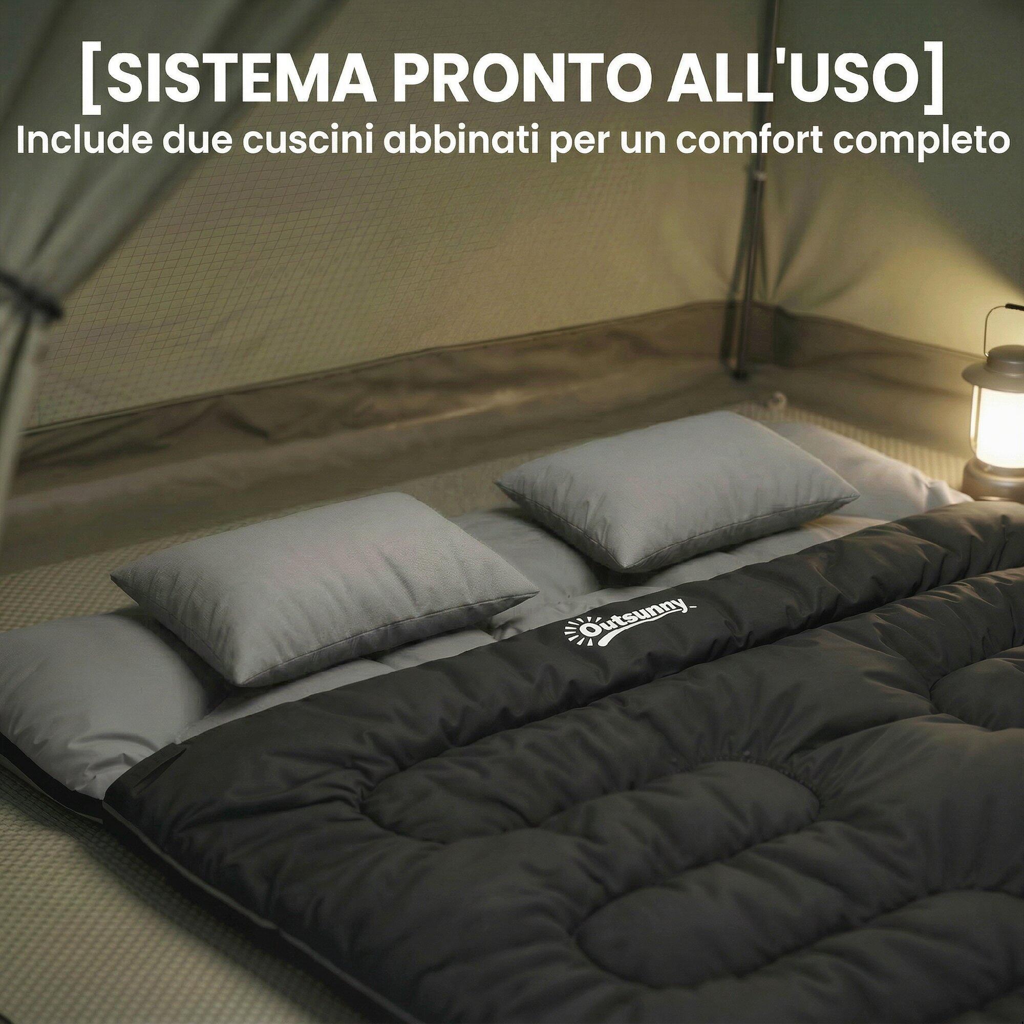 Outsunny Sacco a Pelo Doppio per Adulti, 230x165 cm, Nero 7/7