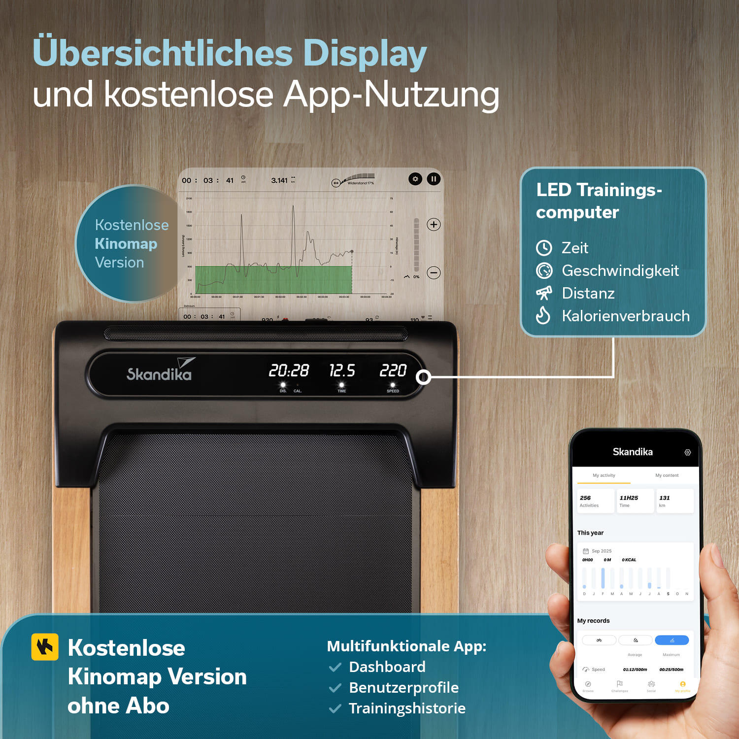 Cinta de correr Nordik K6-H - hasta 6 km/h - Bluetooth - Altavoz 5/8