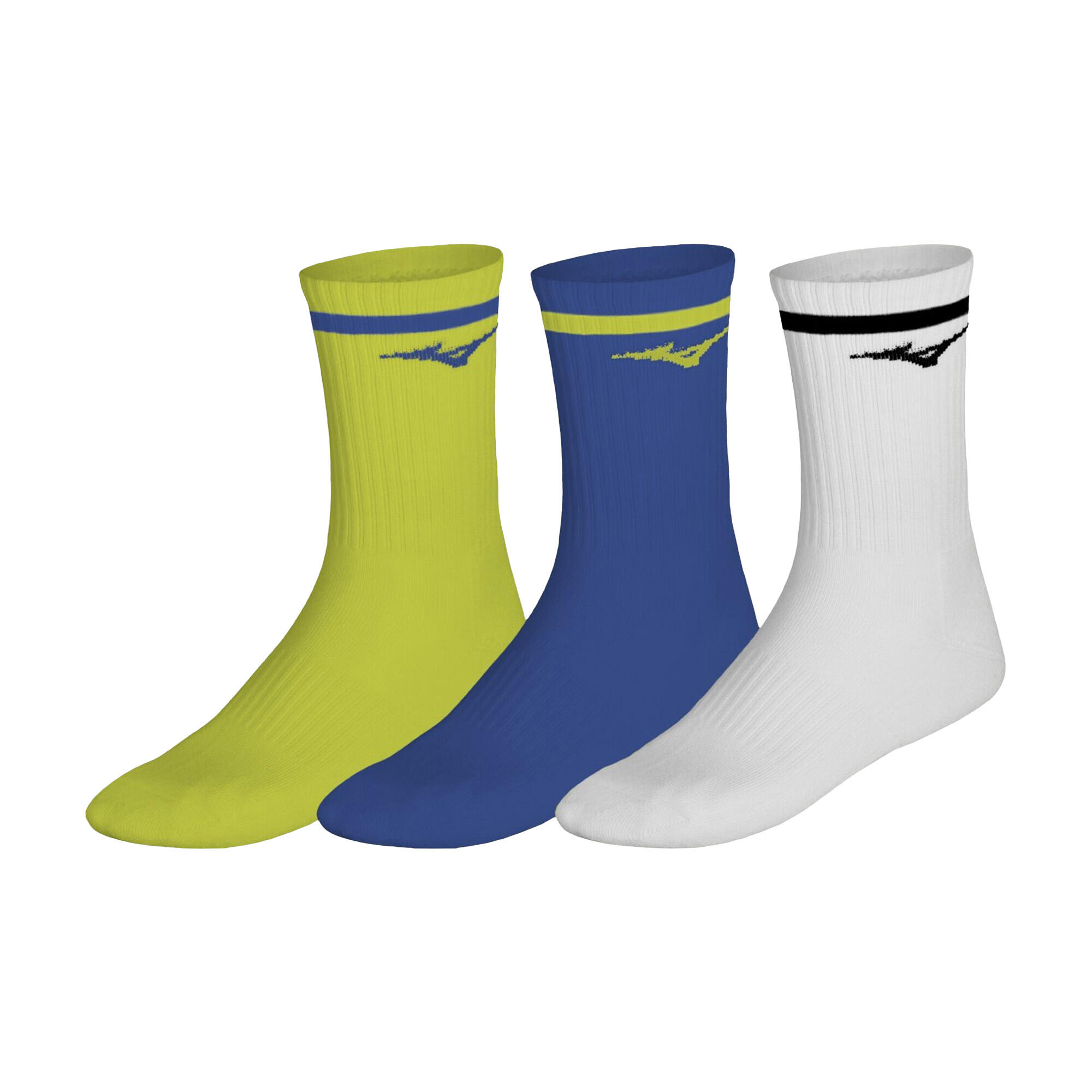 Pack De 3 Chausettes Mizuno Training With Line Vert/bleu/blanc 2/2