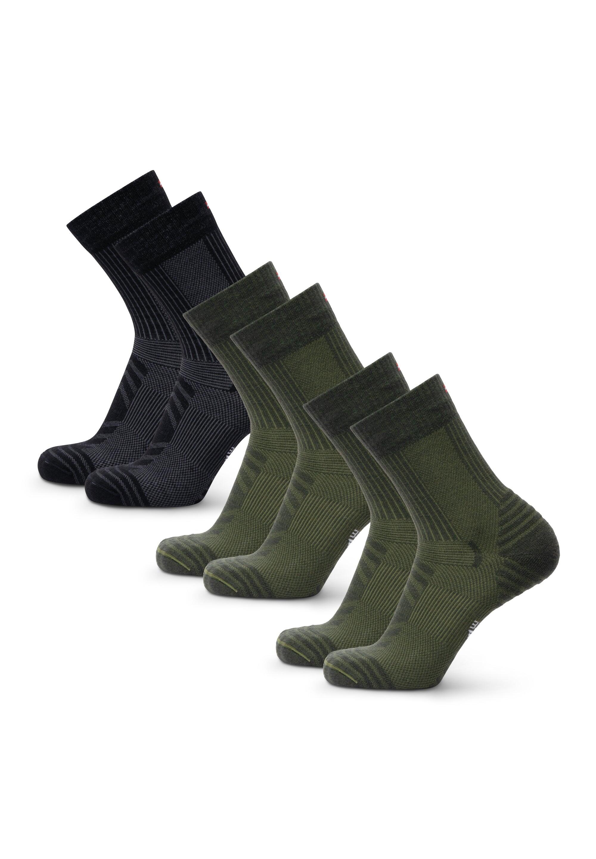 Meias de caminhada 3 pares Ligeiras em Lã Merino Respirável e Quentes 3/5