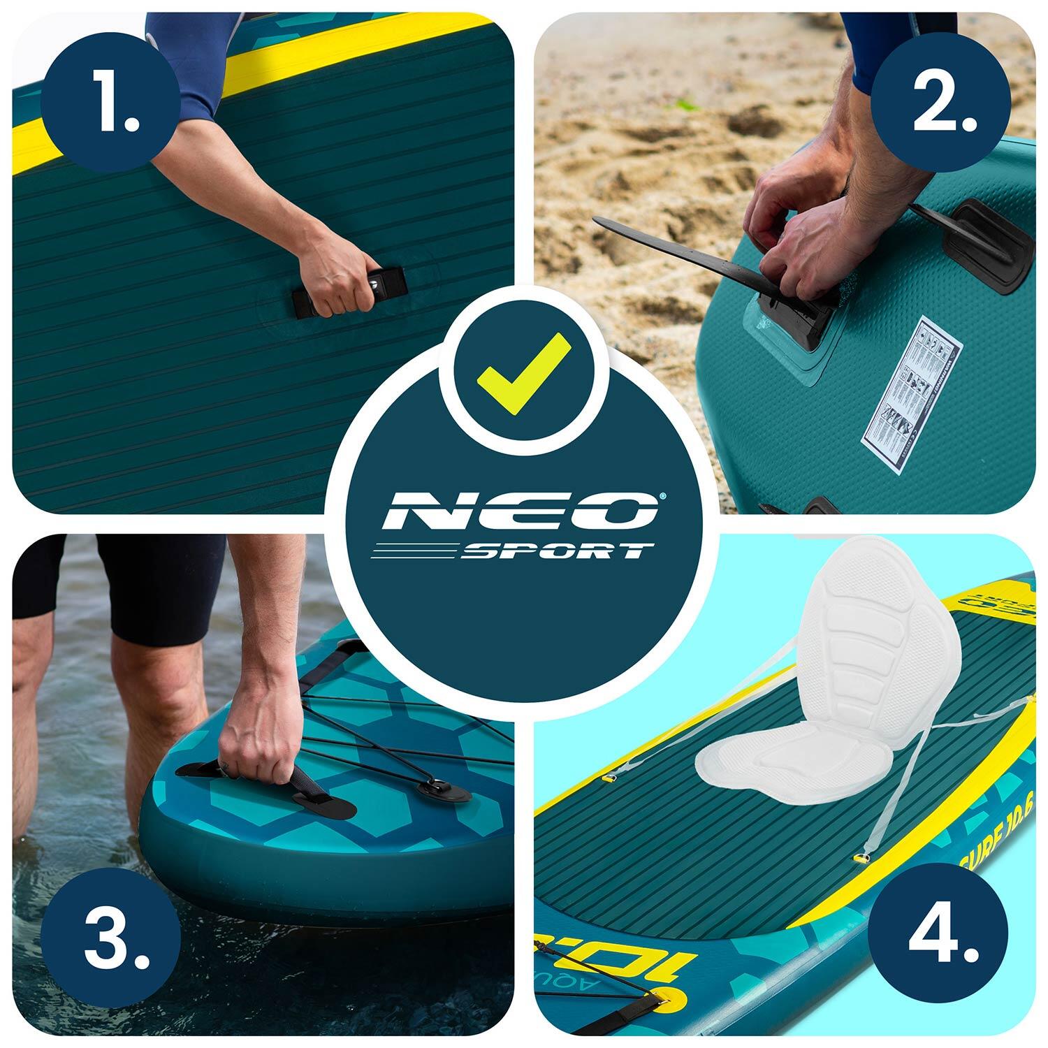 Deska Sup do pływania Neo-sport Aquasurf pompowana Stand Up Paddle 320cm zestaw 4/7