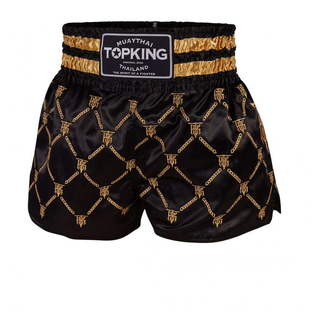 TOPKING THAI BOXING SHORTS BLACK GOLD
