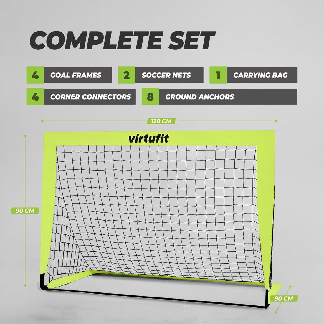 Happy Jump Voetbal doel pop-up voetbal net post voor tuin voetbal training 2 Pack (15'x3.6', zwart geel