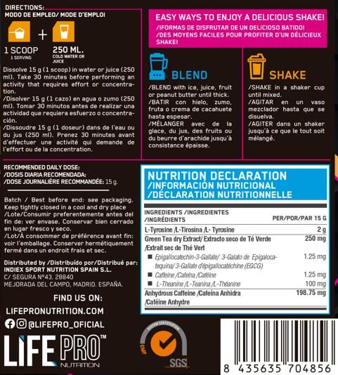Stamina energy drink - 300g Soco da fruta da LifePRO 3/5