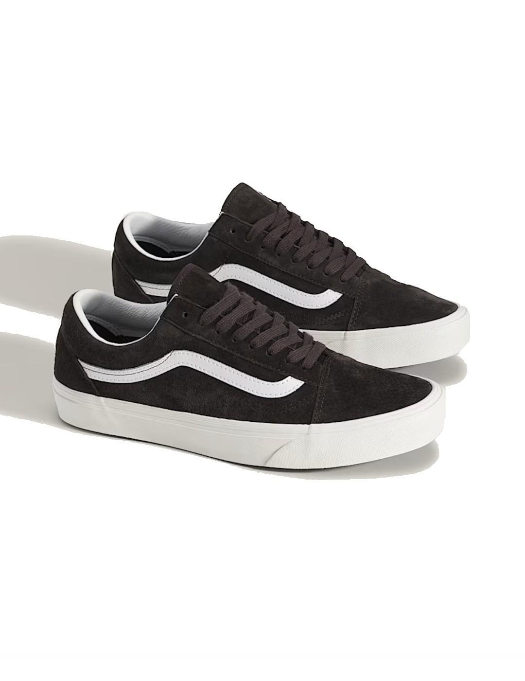 Sneakers da donna Vans Old Skool in pelle scamosciata di maiale grigia. 3/5