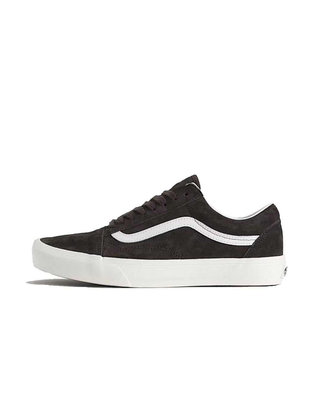 Sneakers da donna Vans Old Skool in pelle scamosciata di maiale grigia. 2/5