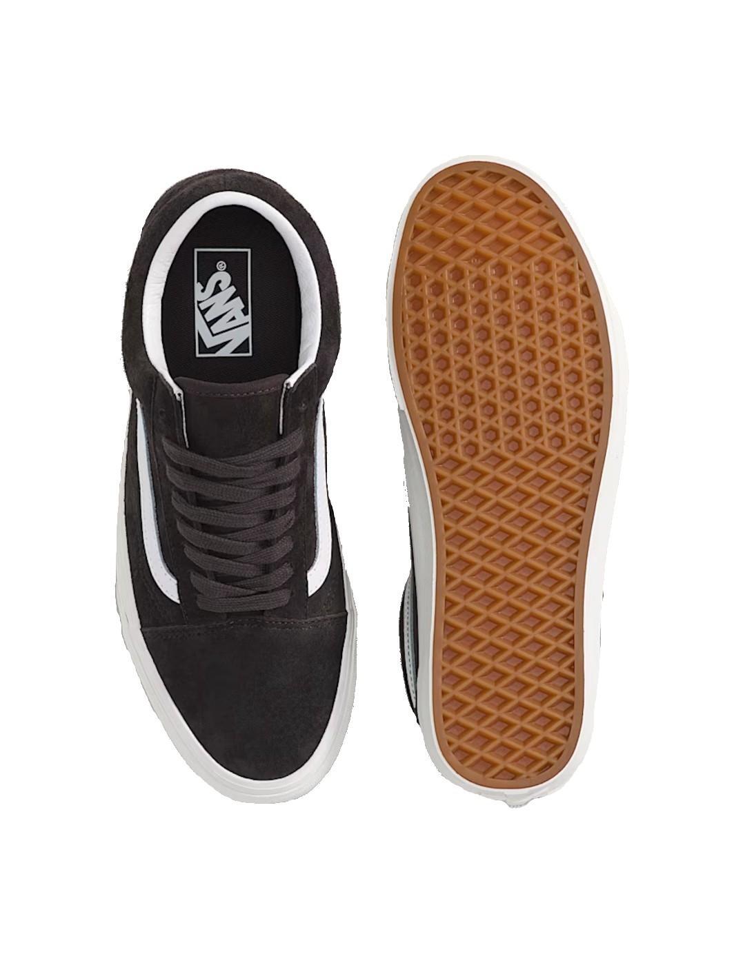 Sneakers da donna Vans Old Skool in pelle scamosciata di maiale grigia. 5/5