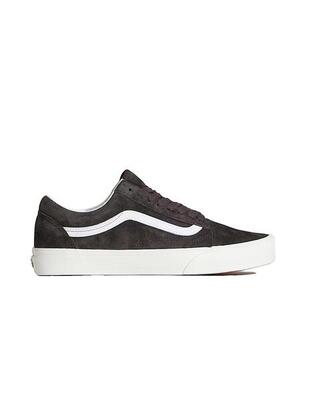 Sneakers da donna Vans Old Skool in pelle scamosciata di maiale grigia.
