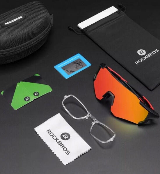 Okulary rowerowe / sportowe z polaryzacją ROCKBROS UV400 (10182) czarno-czerwone 3/3