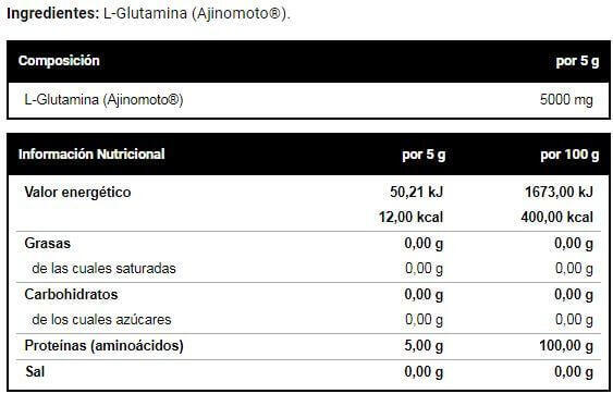Glutamine 500 Gr 3/4