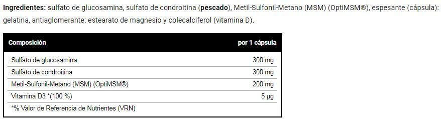 Glucosamine chondroitin & msm - 60 capsules de VitoBest 2/3