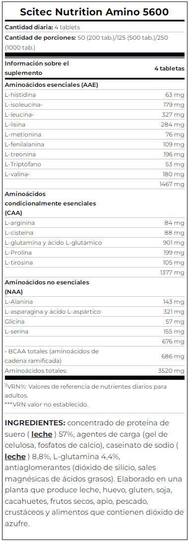 Amino 5600 - 1000 comprimés de Scitec Nutrition 3/4