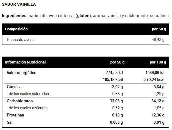 Harina de Avena - 2Kg Vainilla VitoBest 5/6