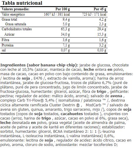 Barrita Sport Power Energy Cake - 45g Chocolate Platano Amix Nutrition 2/3