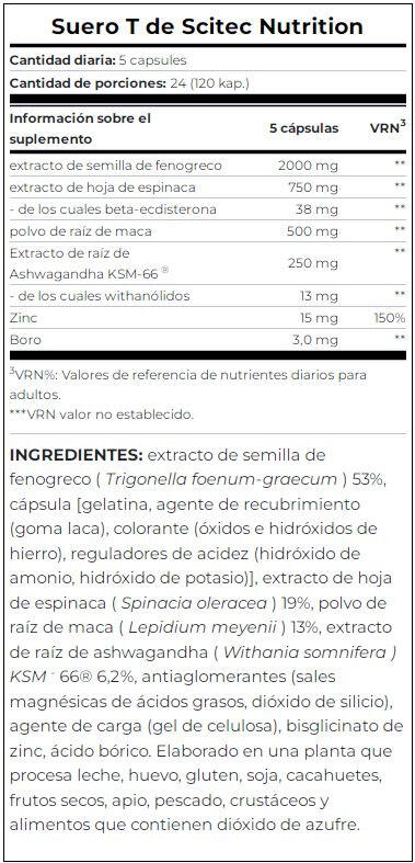T-serum - 120 capsules de Scitec Nutrition 4/4