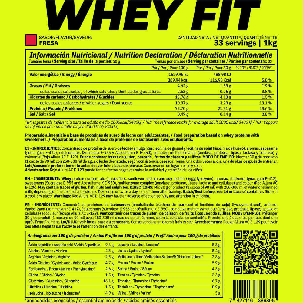 Whey fit - 1kg Fraise de MASmusculo 4/5