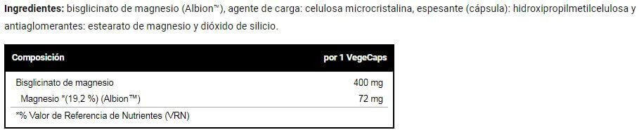 Magnesiumbisglycinaat 400 mg - 60 plantaardige capsules VitoBest 5/6