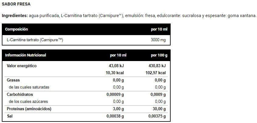 L-Carnitine 3000 - 20 flas Fraise de VitoBest 3/4