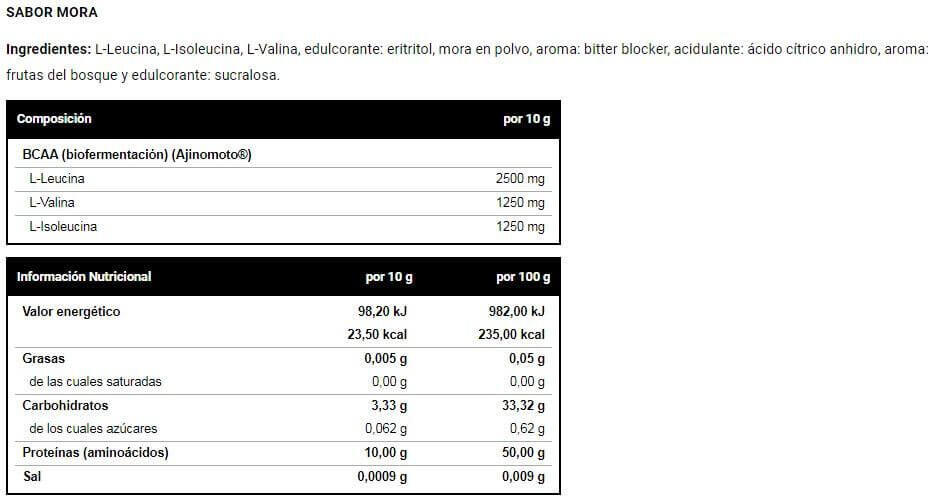 VitOBest BCAA 5000 Powder Nueva Edicion 300 gr 3/4