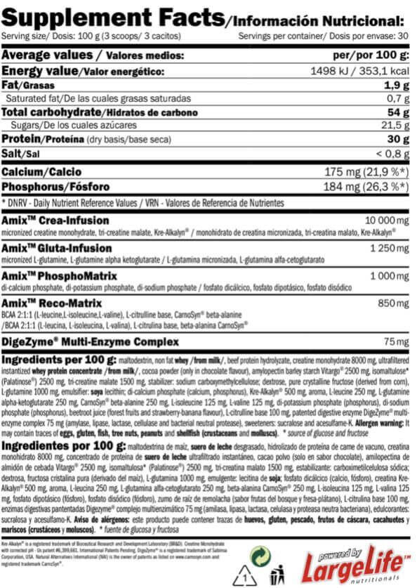 CarboJet Mass Professional - 3kg Vanille Amix Nutrition 3/4