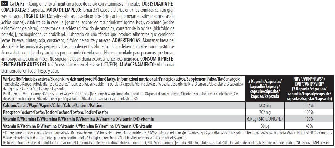 Formule vitamines et minéraux - Ca-D3-K2 - 90 Gélules 4/5