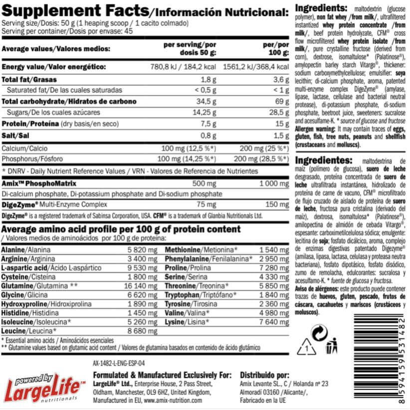 Carbojet Gain - 2,25 kg Fraise de Amix Nutrition 5/6
