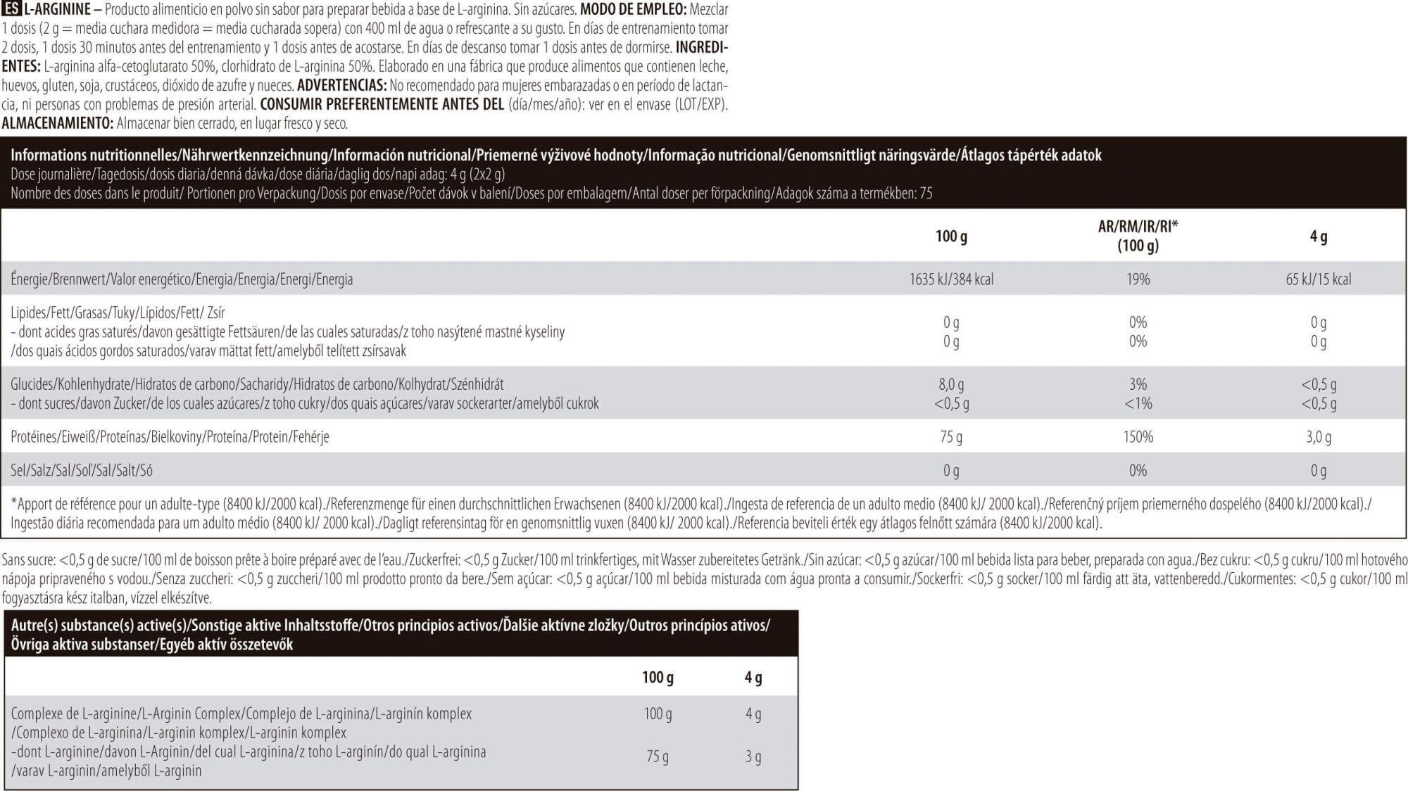 L-Arginine - 300g de Biotech USA 4/5