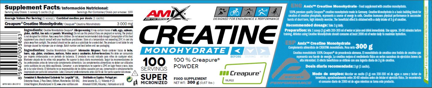 Monohydrate de Créatine - 300g de Amix Nutrition 4/5