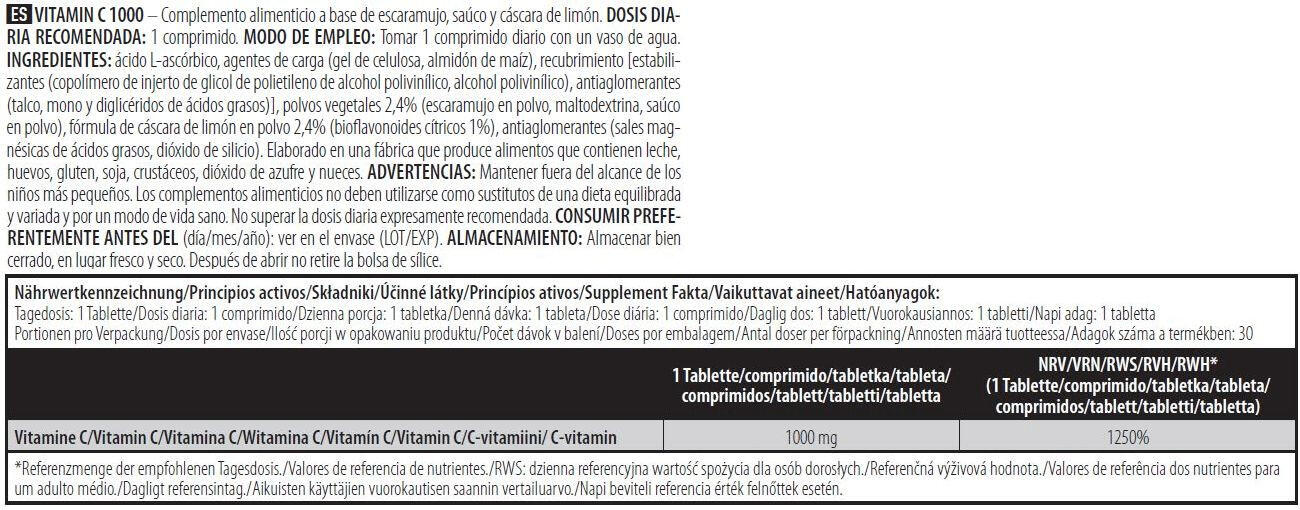 Vitamine C 1000 - 30 tabletten Biotech USA 4/5