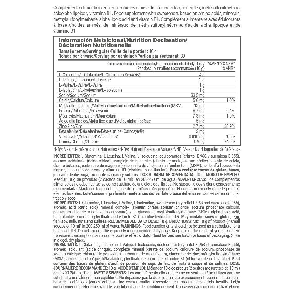 Kyowa® Glutamine + BCAA + Elektrolyten - 300g Citroen MASmusculo 5/6
